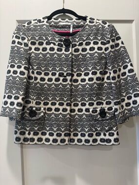 Classiques Entier Black and White patterned cropped blazer